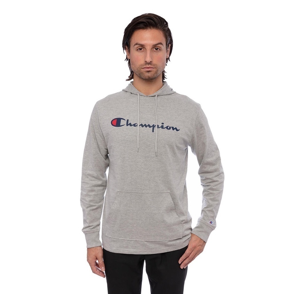 New Champion Men's Gray Long Sleeve Hoodie